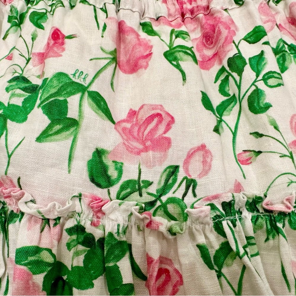 Hill House Paz Skirt in Pink Roses Size L - Picture 5 of 8